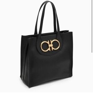 FERRAGAMO Ferragamo Black Maxi Gancio Tote Bag Maxi G tote bag 2023SS collection